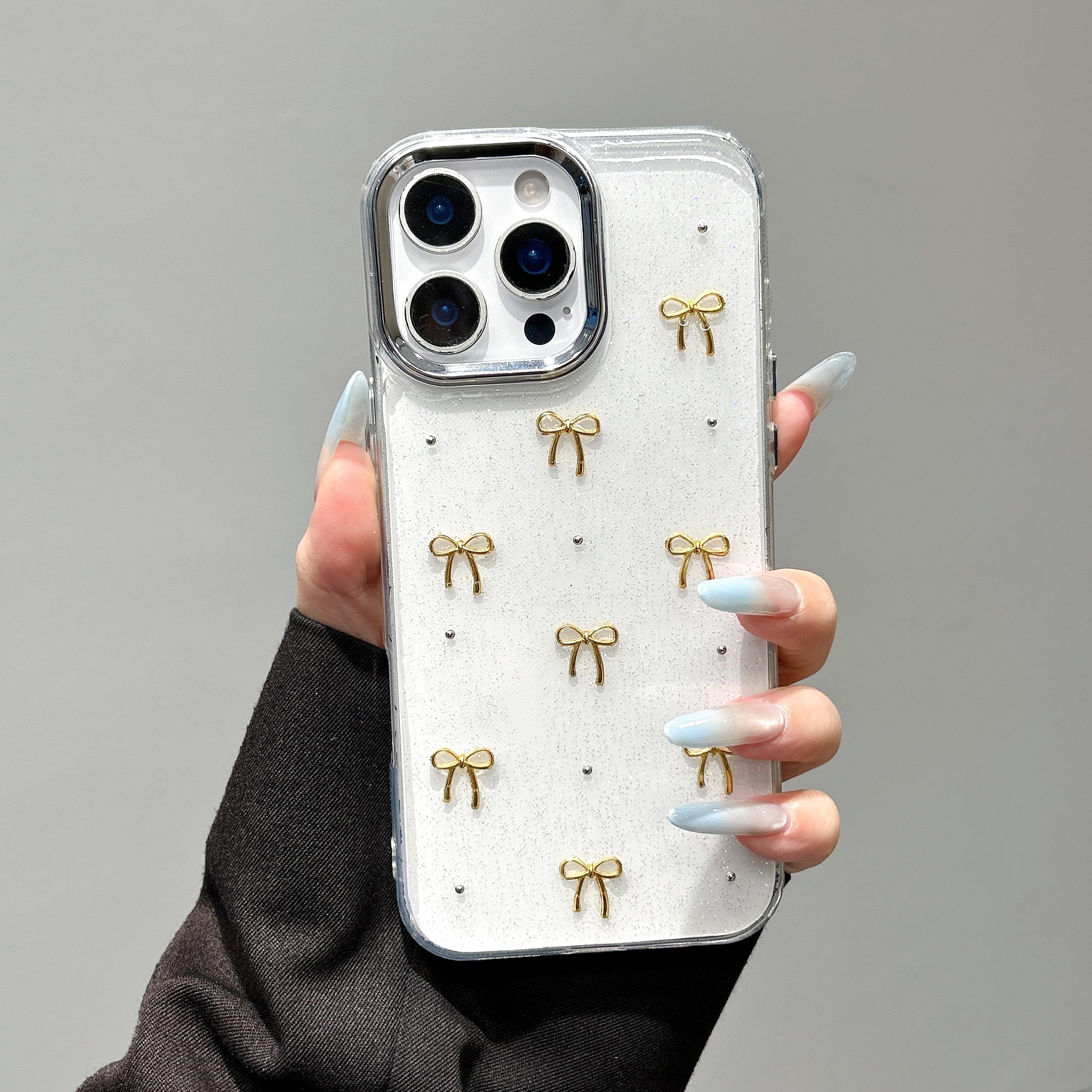 Amazon.co.jp: QLTYPRI iPhone 14 Pro 用 ケース クリア ゴールド ミニ